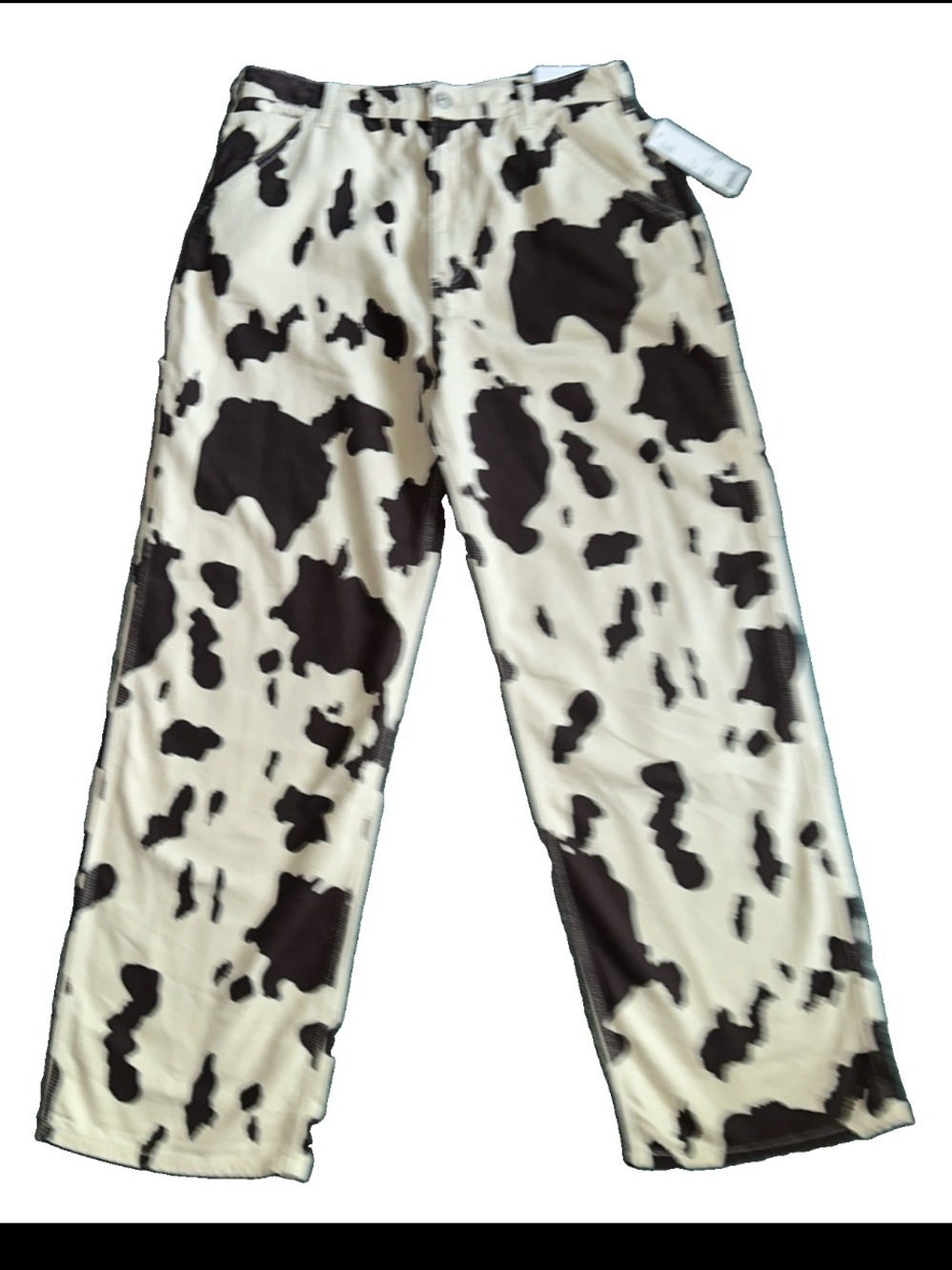 Urban Outfitters BDG Women's Juno High Rise Wide Leg Cow Print Jeans Size 33 NWT